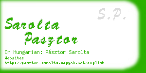 sarolta pasztor business card